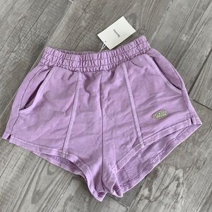 BERSHKA Jersey Runner Lilac Shorts w/ Pockets NEW